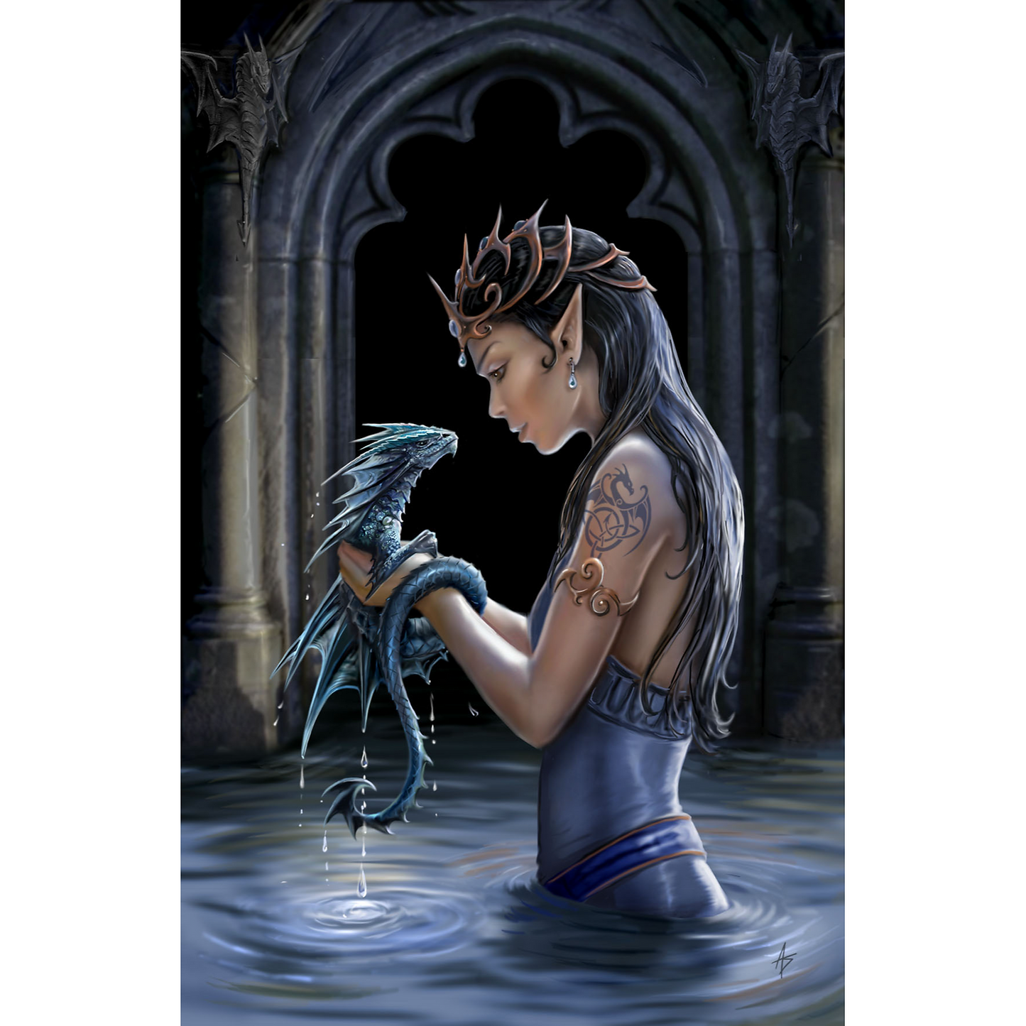 Water Dragon (ART36) - Imagus Print A4 Image in A3 Mount