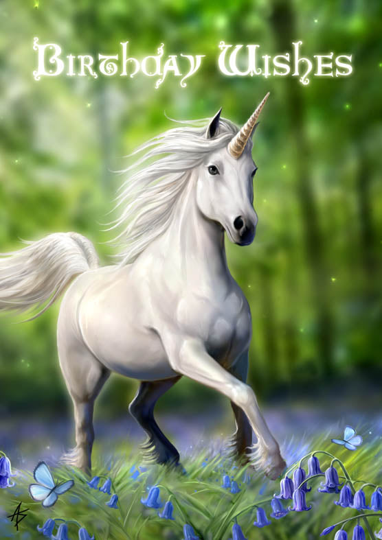 Unicorn (AN17) 6 x Birthday Greetings Cards