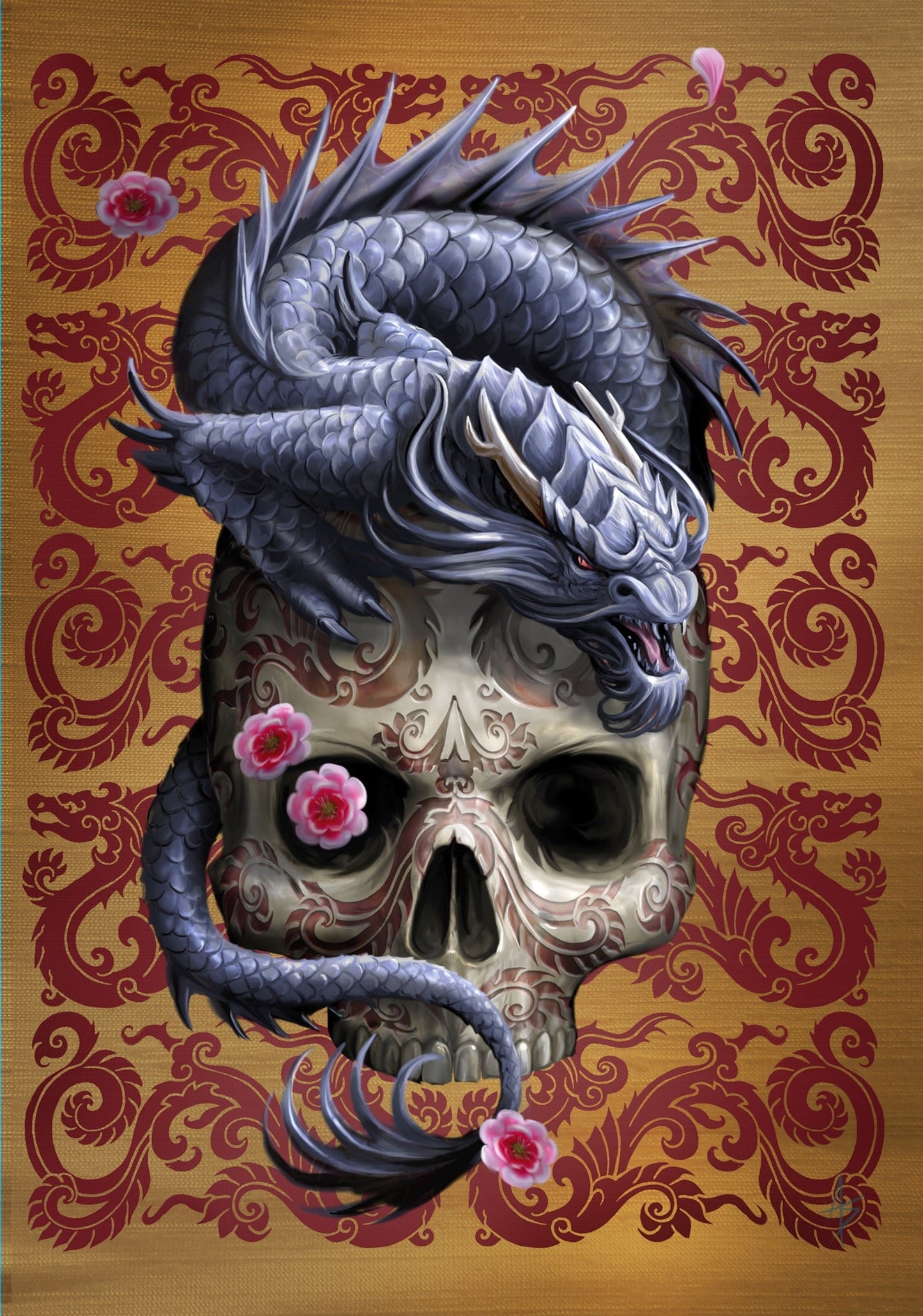 Oriental Dragon (AN86) 6 x Blank Greetings Cards