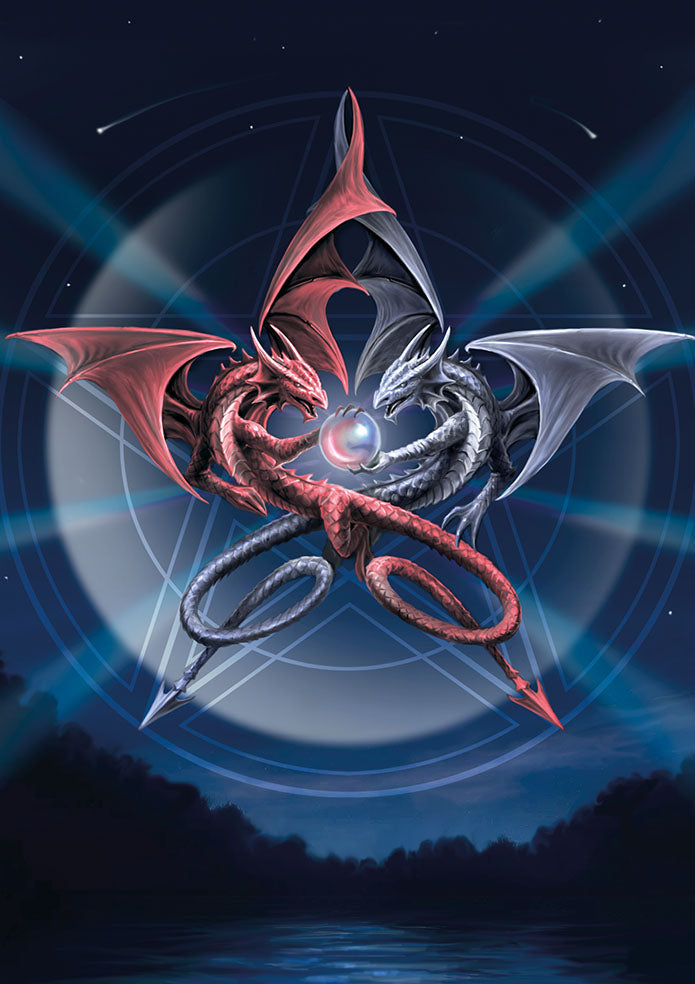 Pentagram Dragons (AN97) 6 x Blank Greetings Cards