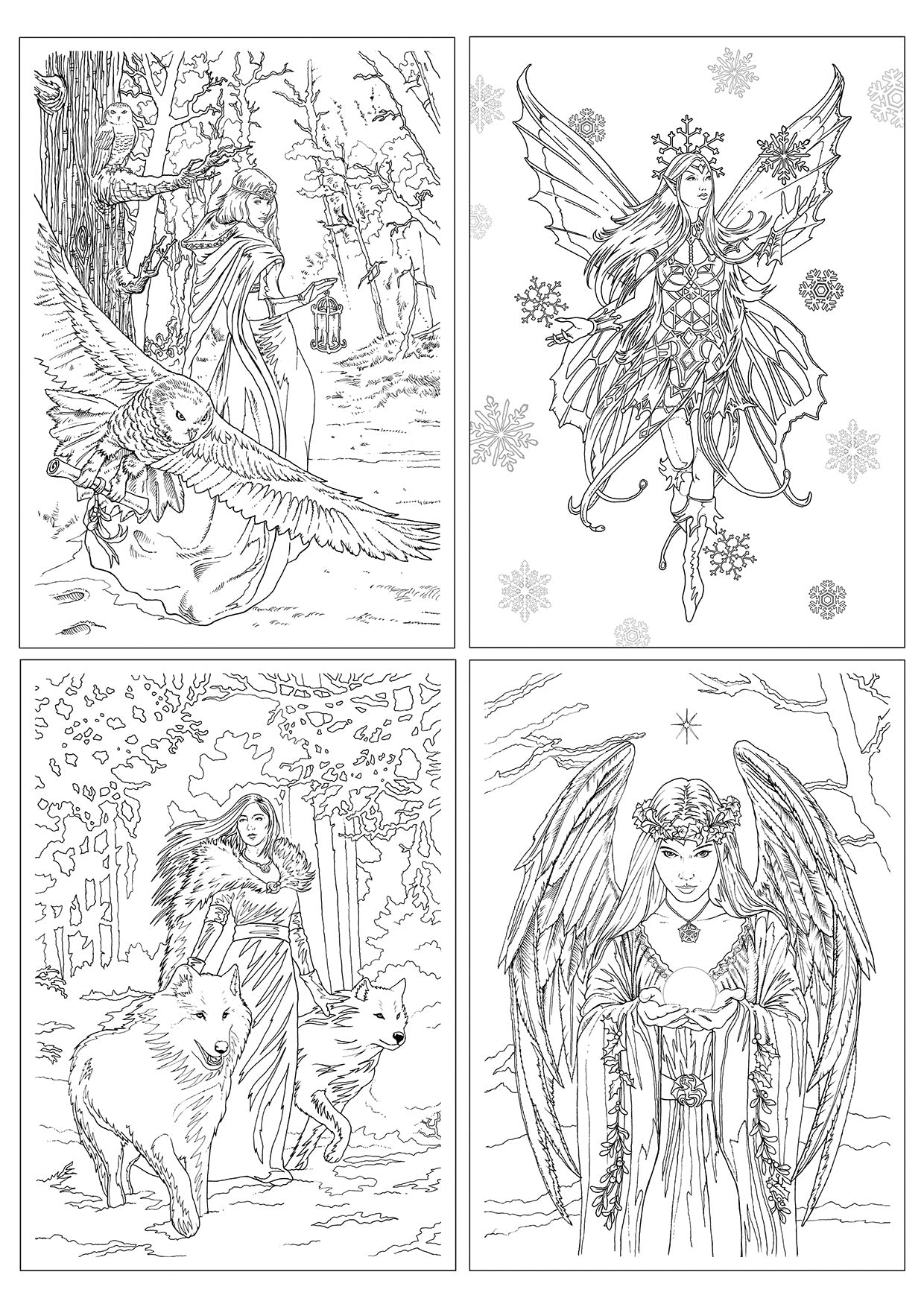 Winter Fantasy Colour In Cards (ASC2) by Anne Stokes