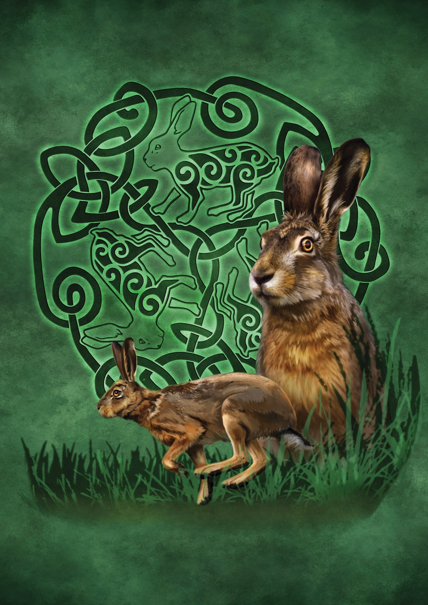 Celtic Hare (BA01) 6 x Blank Greetings Cards