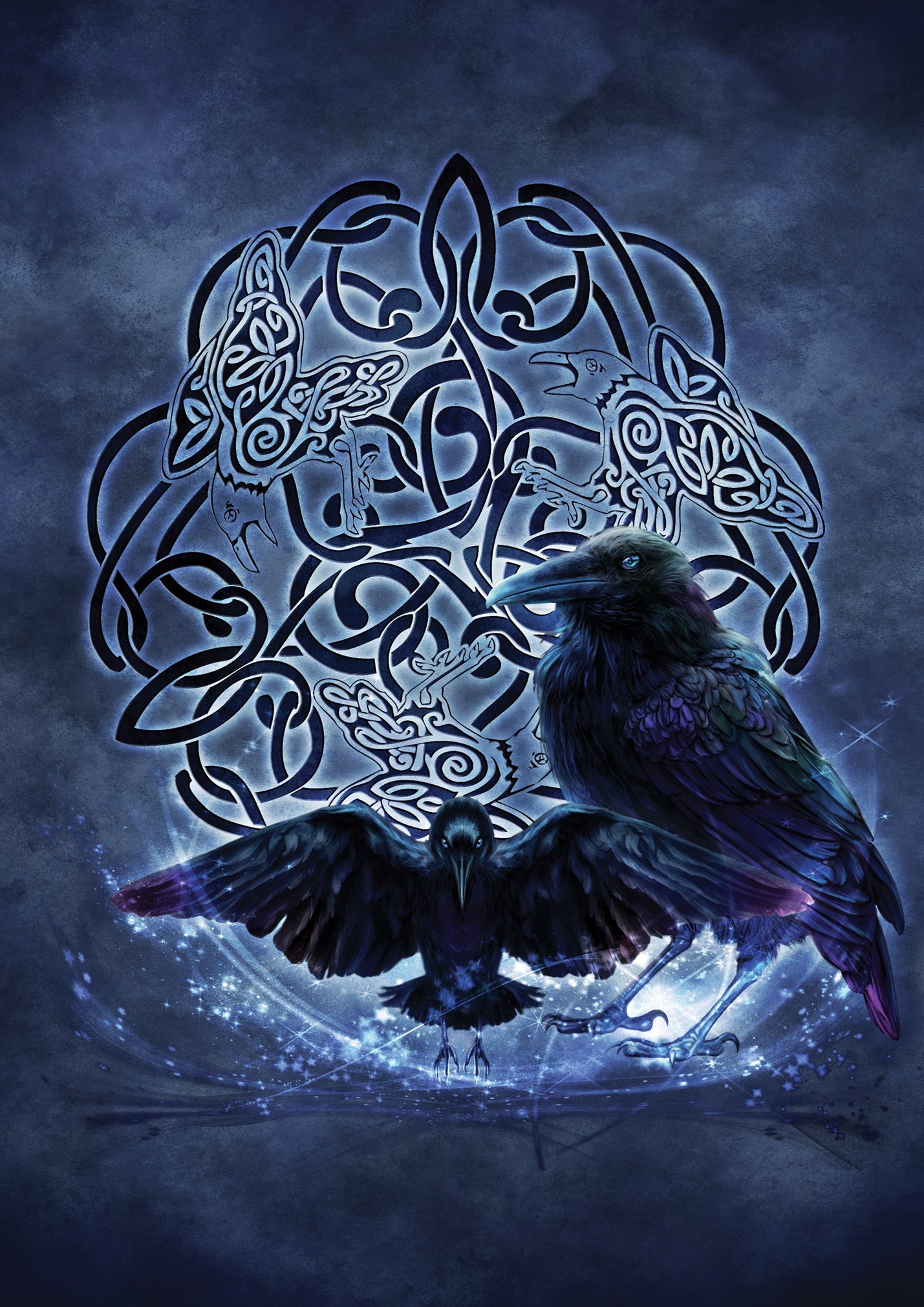 Celtic Raven (BA02) 6 x Blank Greetings Cards