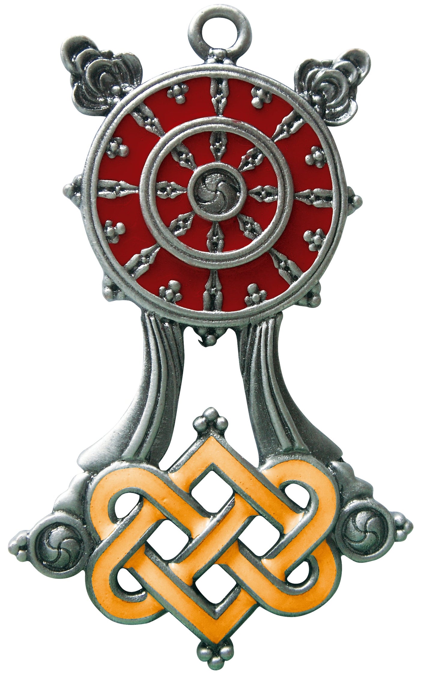 Buddhist Wheel (BD2s) Charm Pendant Necklace