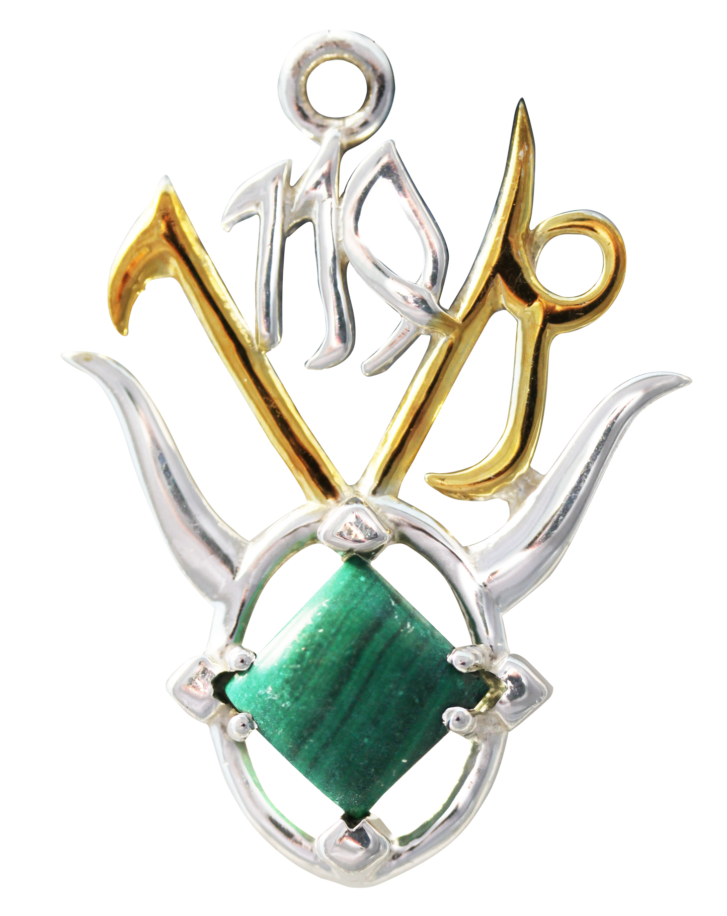 Fidensa (BG01) 925 Sterling Silver Pendant Necklace with Malachite