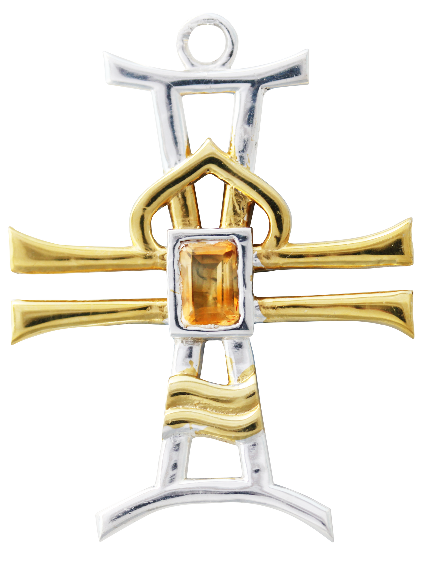 Equilibra (BG10) 925 Sterling Silver Pendant Necklace with Citrine