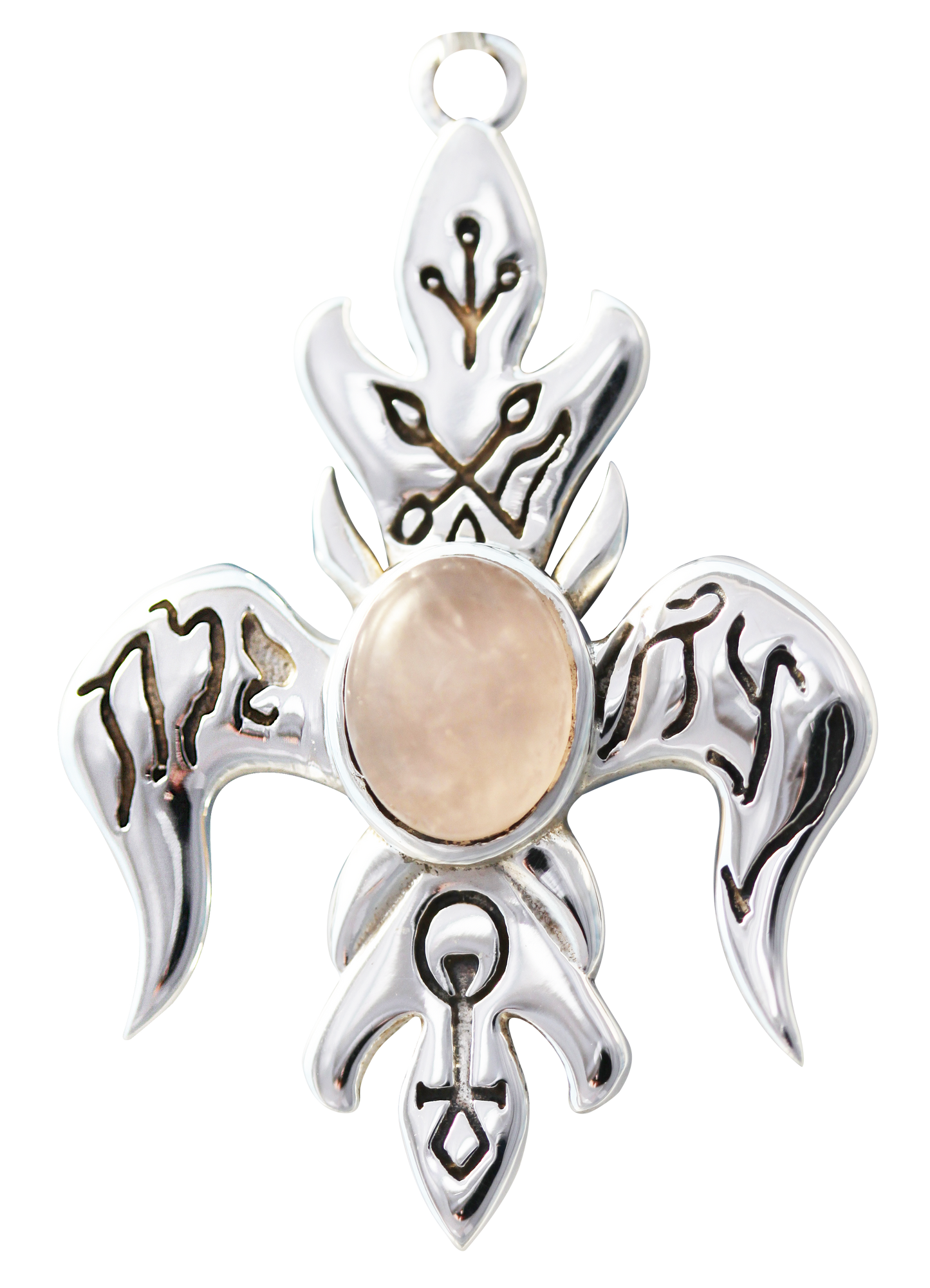 Fleur de Venus (BG13) 925 Sterling Silver Pendant Necklace with Rose Quartz