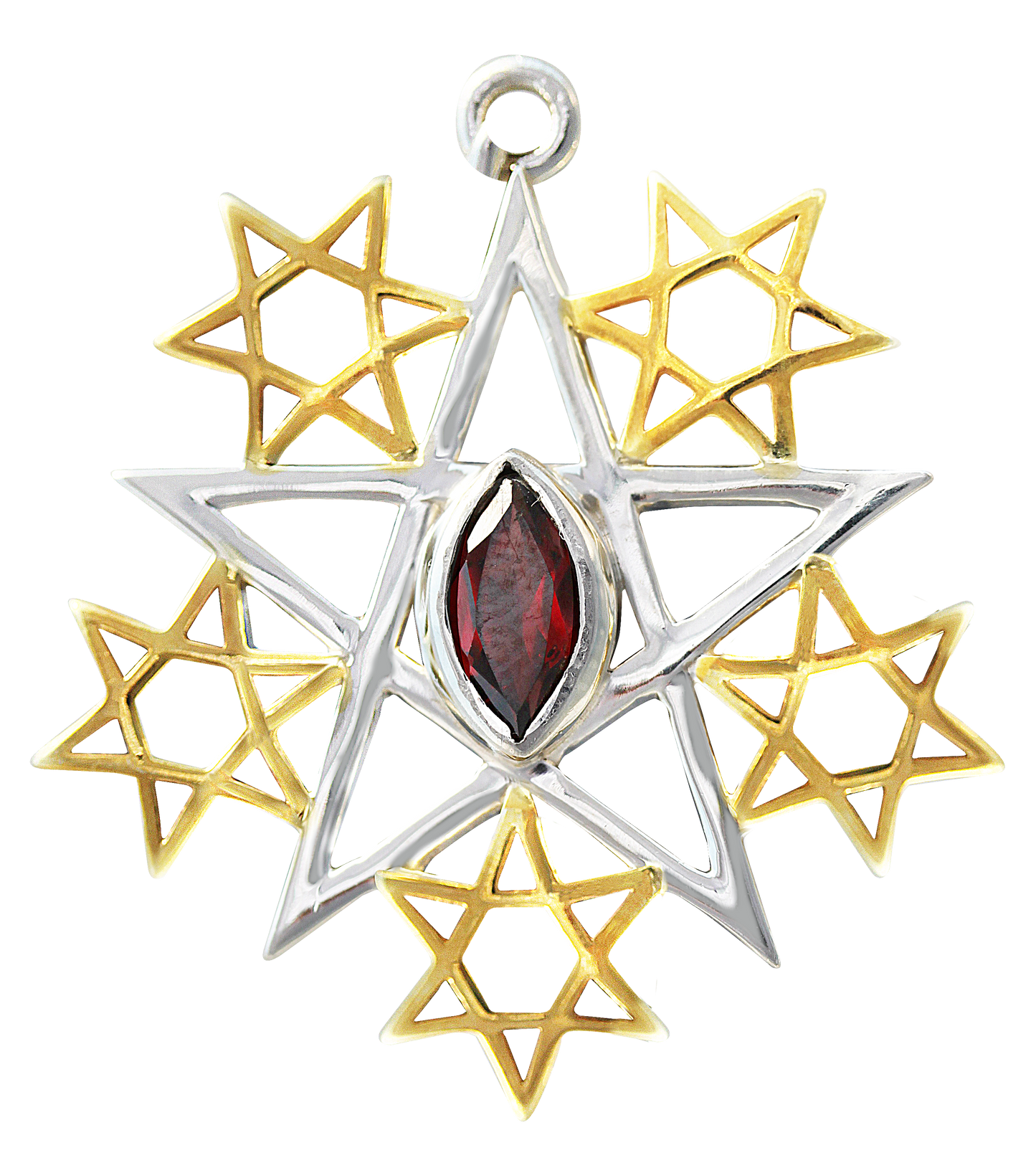 Quintessence (BG15) 925 Sterling Silver Pendant Necklace with Garnet