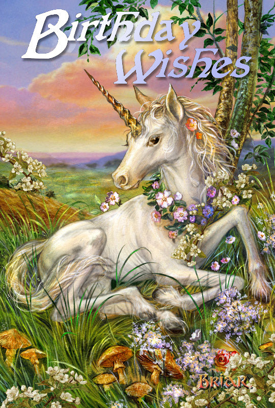 Newborn Unicorn (BM47) 6 x Birthday Greetings Cards