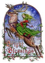 Bright Blessings (BY11) 6 x Yule Greetings Cards