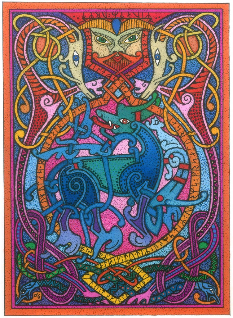 Viking Beasts - Pack of 6 Blank Greetings Card with Envelope (CD19)