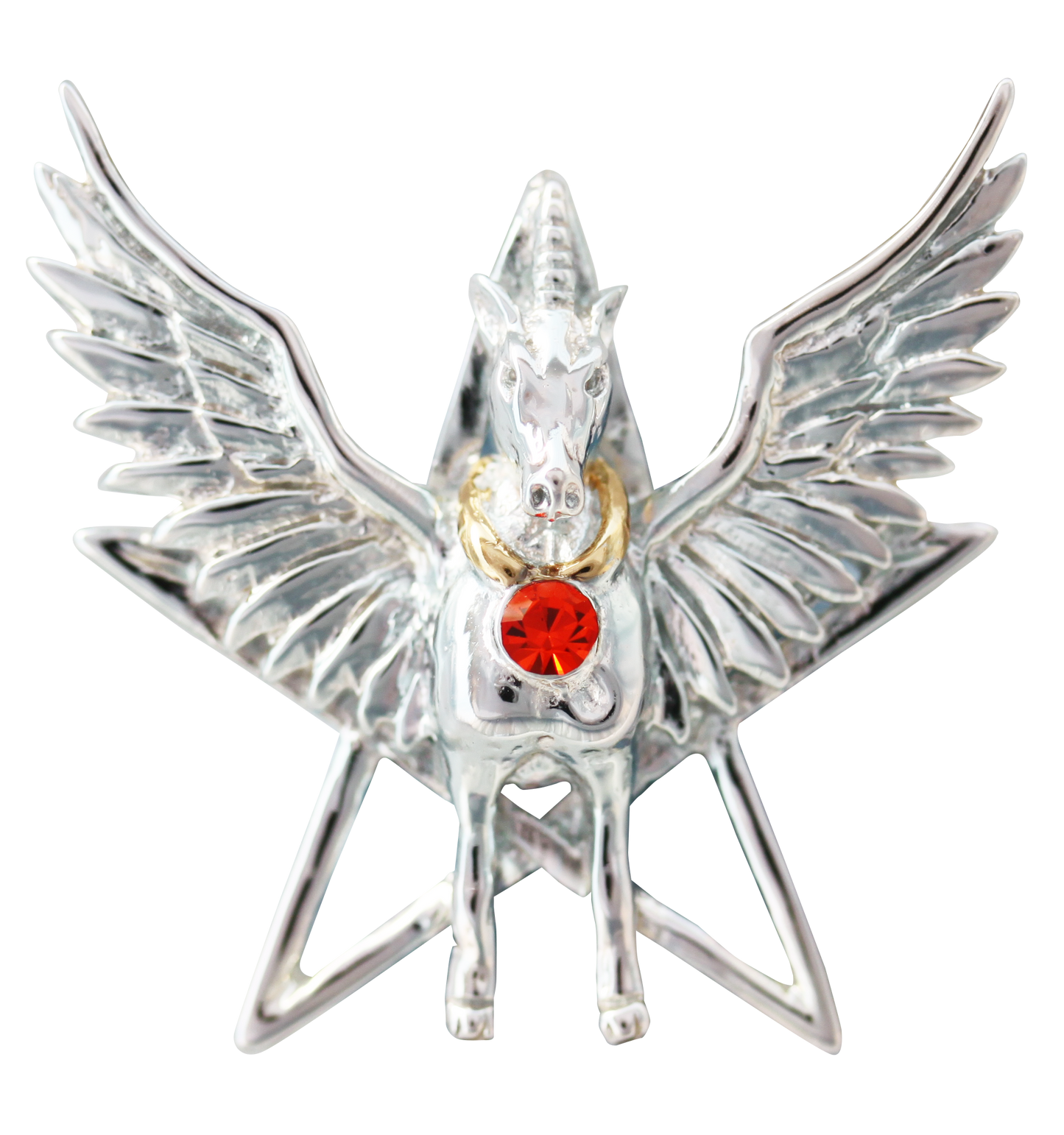 Divine Pegasus (COM08) 925 Sterling Silver Pendant Necklace