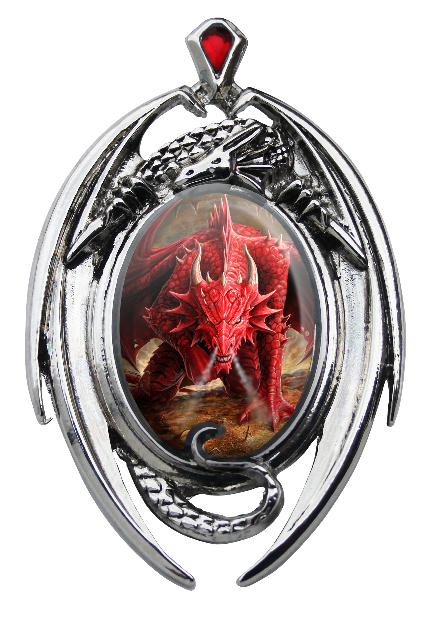 Dragons Lair Cameo (EC10) Pendant Necklace by Anne Stokes