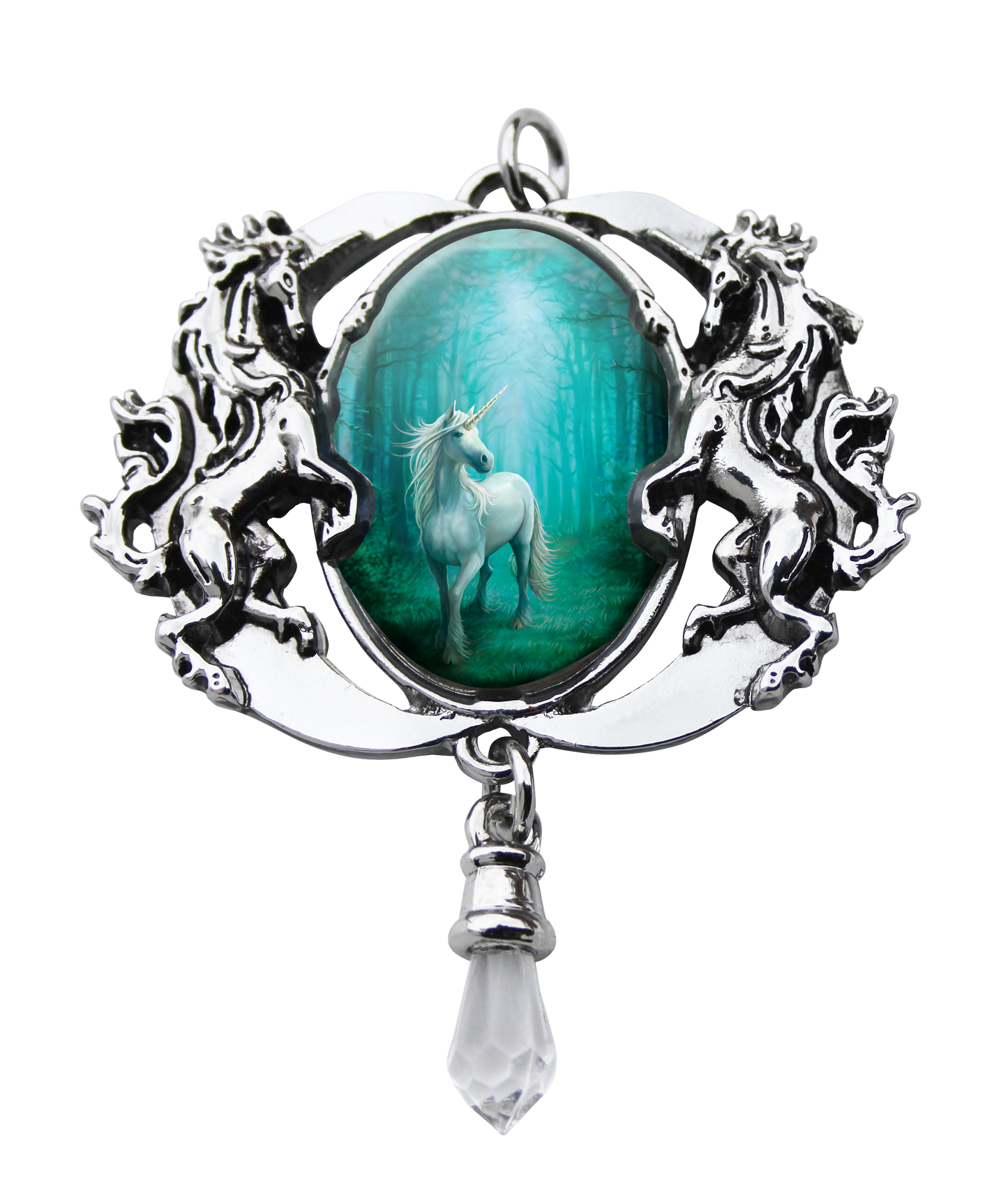Forest Unicorn Cameo (EC4) Pendant Necklace by Anne Stokes