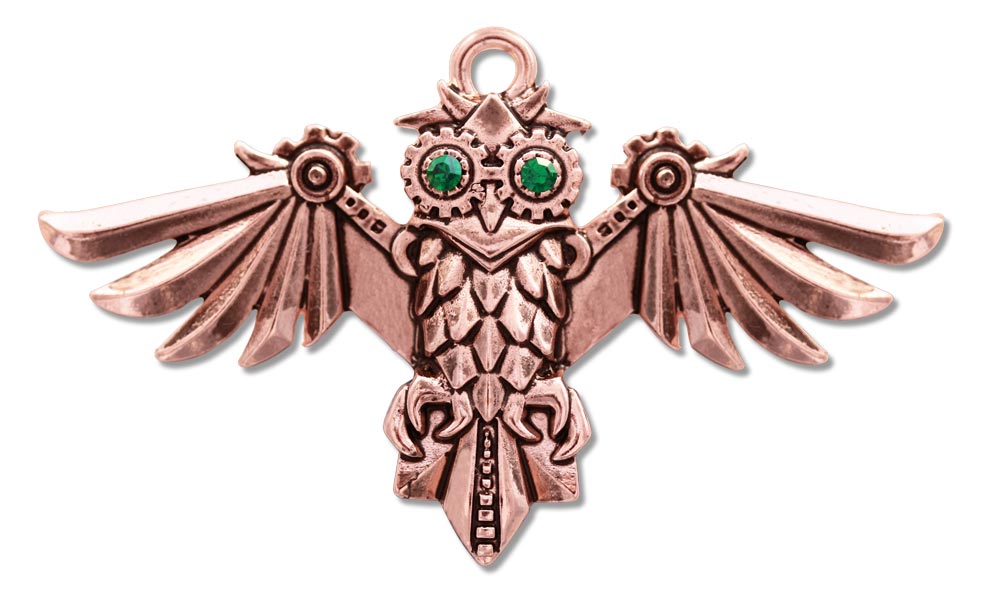 Aviamore Owl (EN10) Steampunk Pendant Necklace