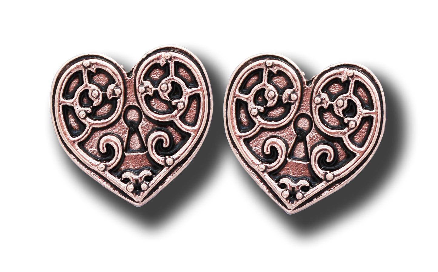 Valkyrie Heart (EN2) Steampunk Stud Earrings