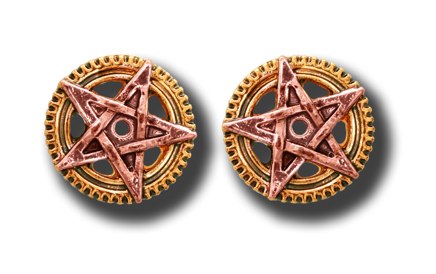 Penta Meridia (EN8) Steampunk Stud Earrings