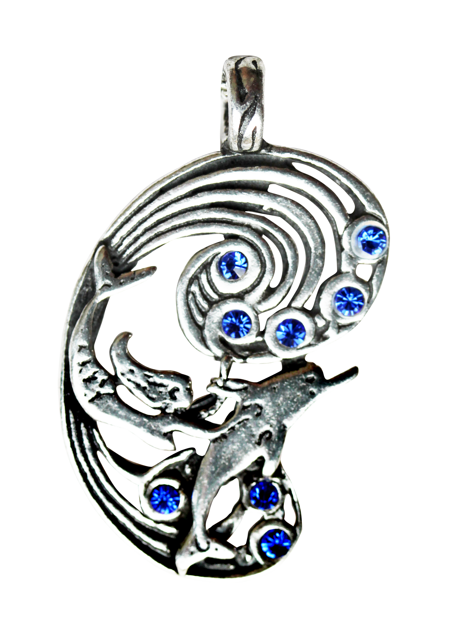 Mermaid & Dolphin (F151) Pendant Necklace