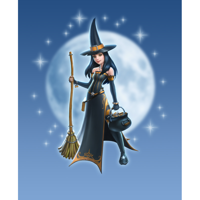 Witch Girl (JR09) 6 x Blank Greetings Cards