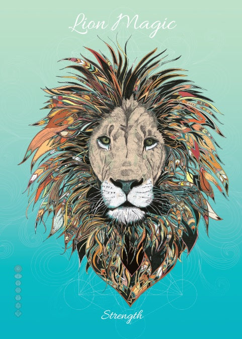 Lion Magic (KA4) For Strength - 6 x Blank Greetings Cards