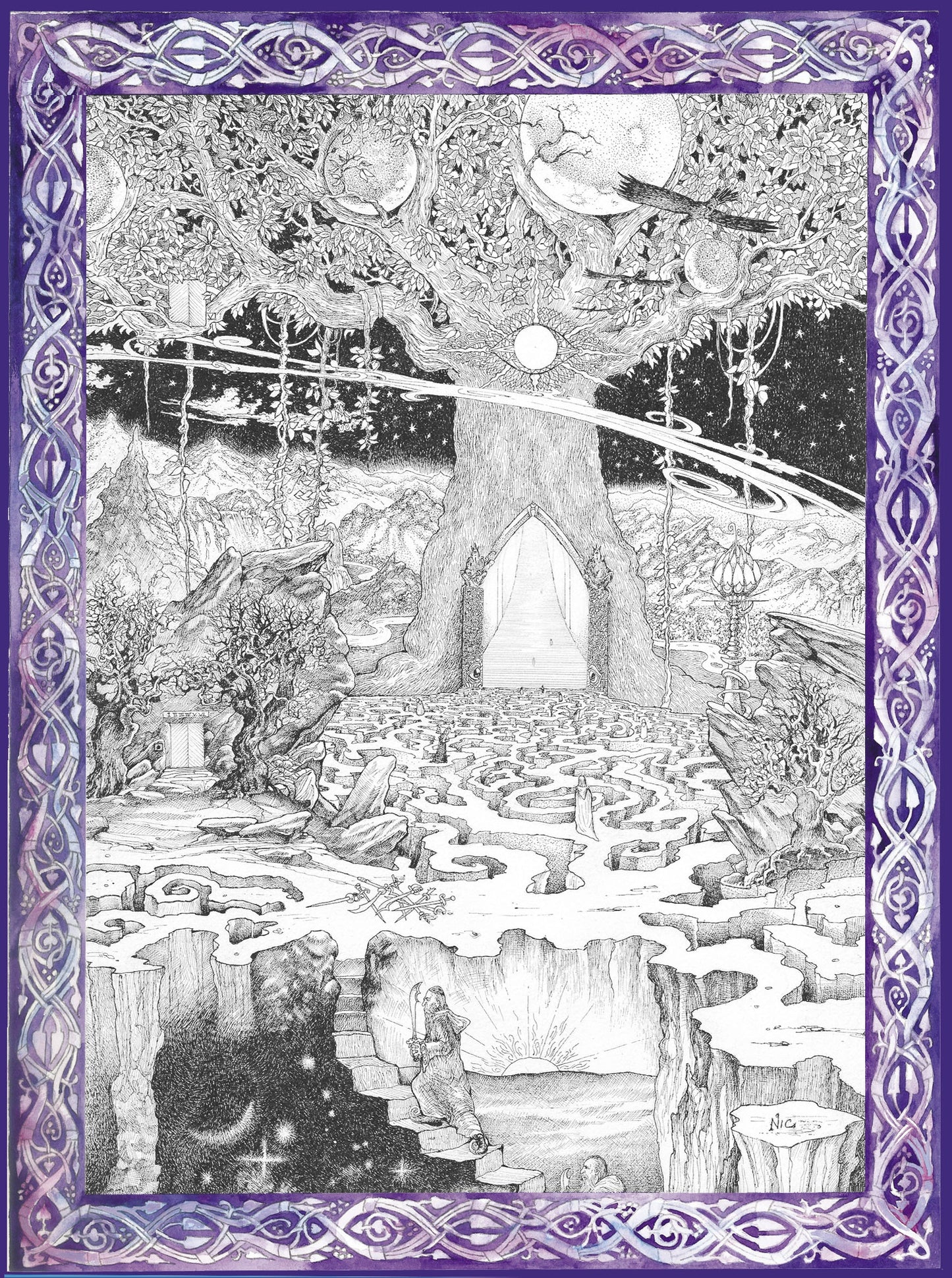 World Tree - Pack of 6 Blank Greetings Card with Plain Envelope (NS02)