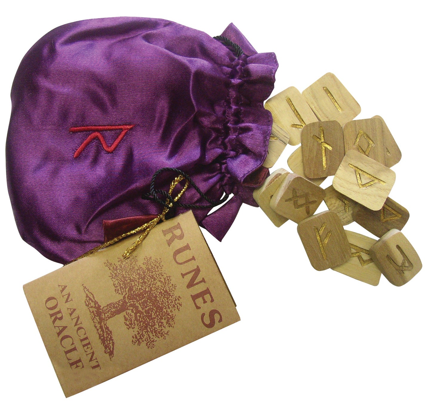 Rune set Wood (RS) in Satin Pouch