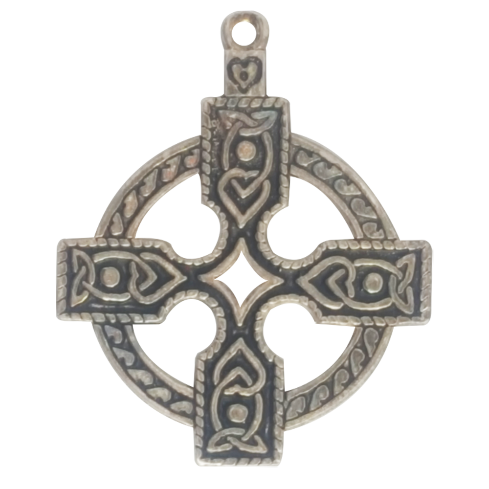 Wheel-Headed Celtic Cross (L12) Charm Amulet
