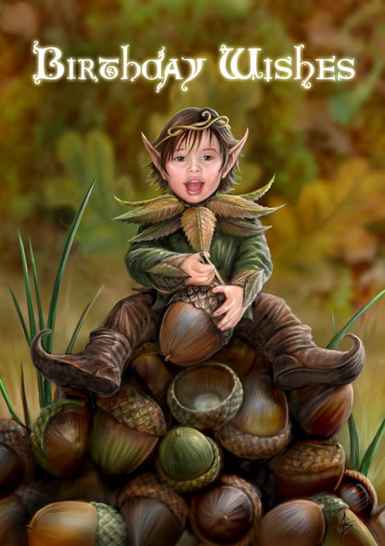 Acorn Pixie (AN22) 6 x Birthday Greetings Cards
