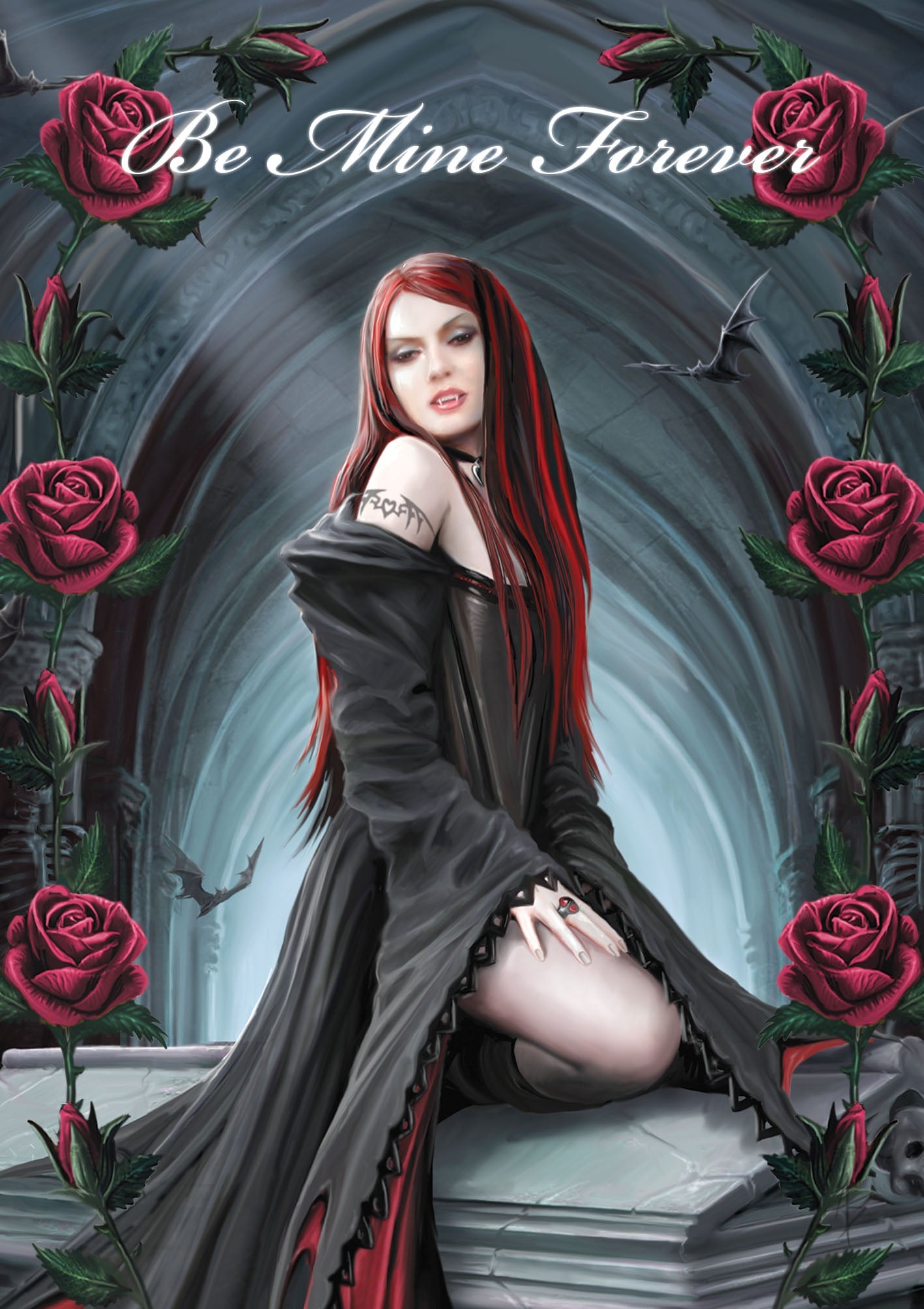 Await The Night (AN42) 6 x Valentine Greetings Cards