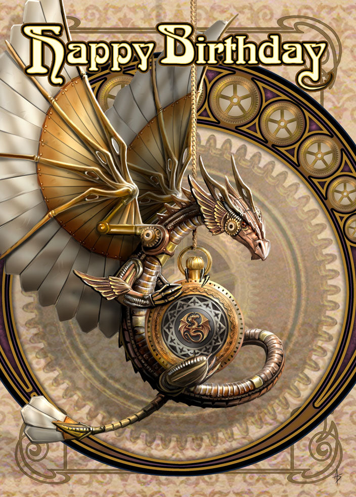 Clockwork Dragon (AN53) 6 x Birthday Greetings Cards