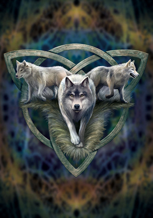 Wolf Trio (AN93) 6 x Blank Greetings Cards