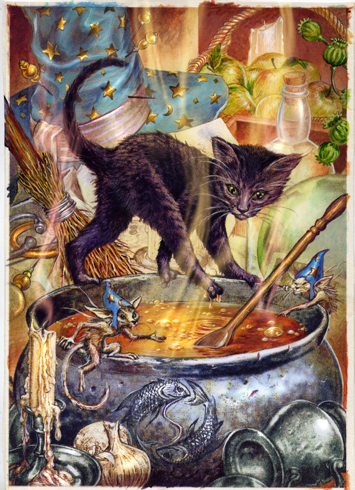 Cauldron Capers (ART50) - Imagus Print A4 Image in A3 Mount