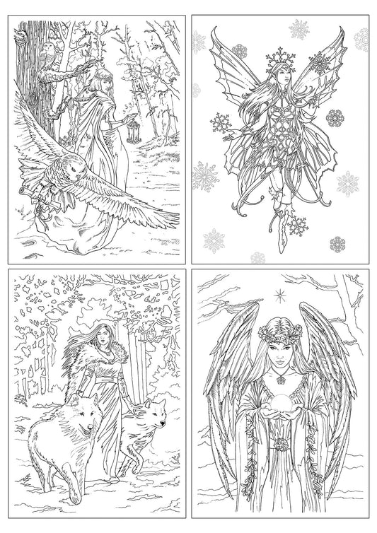 Winter Fantasy Colour In Cards (ASC2) by Anne Stokes