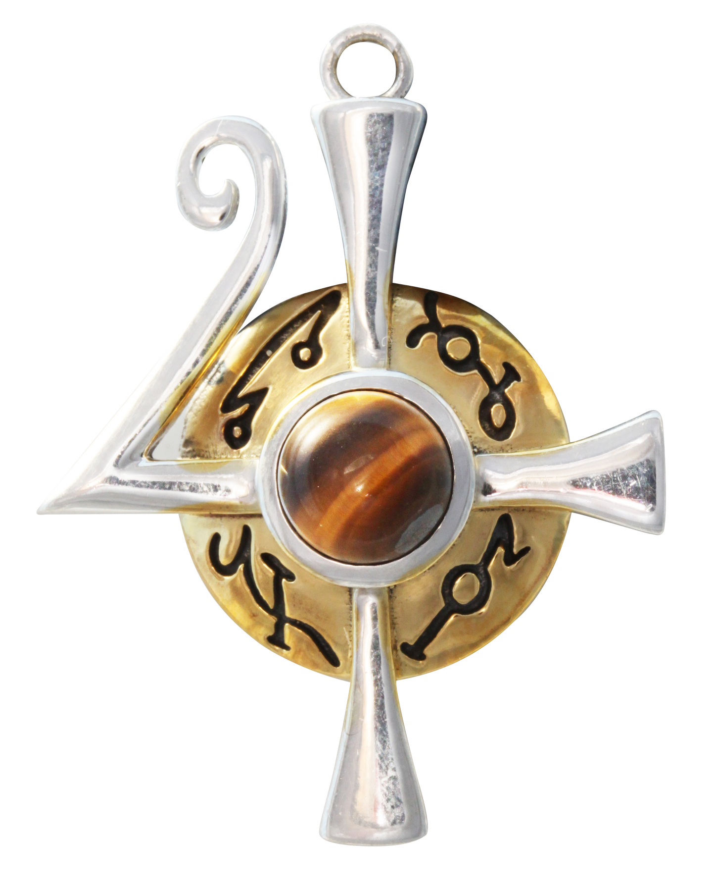 Chatoya (BG02) 925 Sterling Silver Pendant Necklace with Tigers Eye