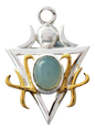 Fortitudo (BG08) 925 Sterling Silver Pendant Necklace with Blue Chalcedony