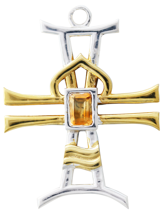 Equilibra (BG10) 925 Sterling Silver Pendant Necklace with Citrine