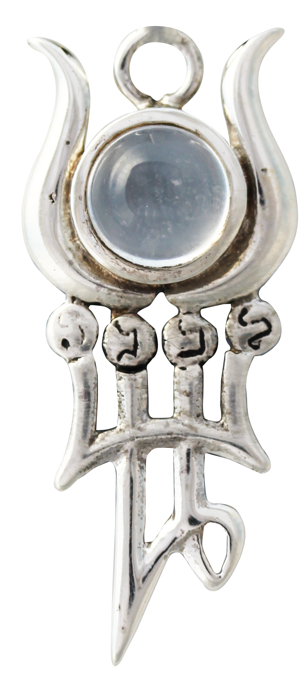 Phul's Moon (BG16) 925 Sterling Silver Pendant Necklace with Quartz