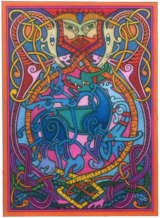 Viking Beasts - Pack of 6 Blank Greetings Card with Envelope (CD19)