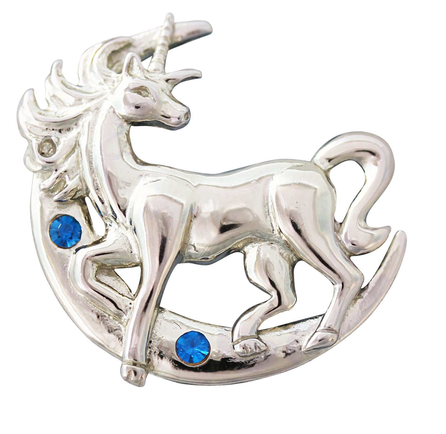 Lunar Unicorn (COM05) 925 Sterling Silver Pendant Necklace