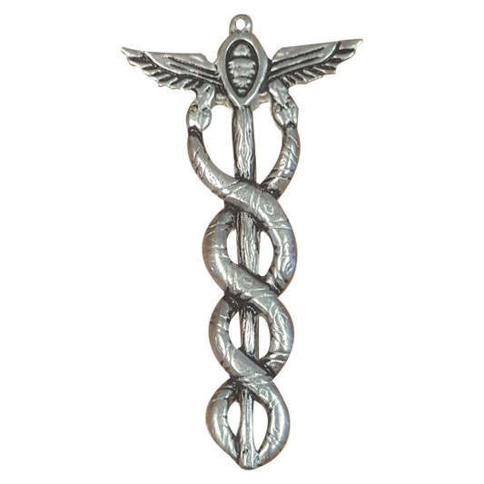 Caduceus (D4) Silver Plated Charm