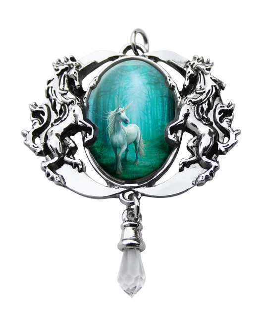 Forest Unicorn Cameo (EC4) Pendant Necklace by Anne Stokes