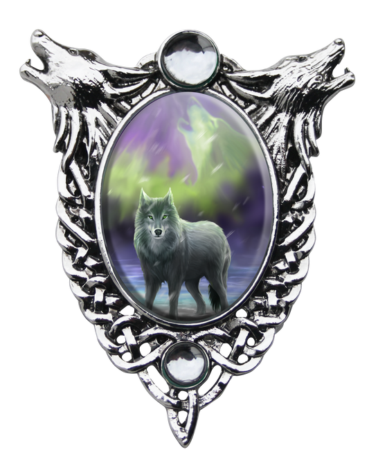 Aura Wolf Cameo (EC8) Pendant Necklace by Anne Stokes