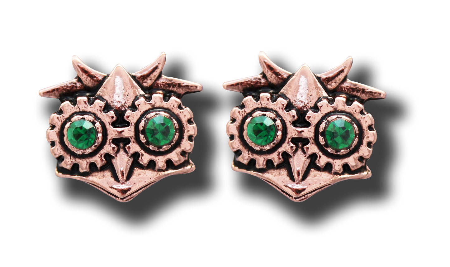 Aviamore Owl (EN11) Steampunk Stud Earrings