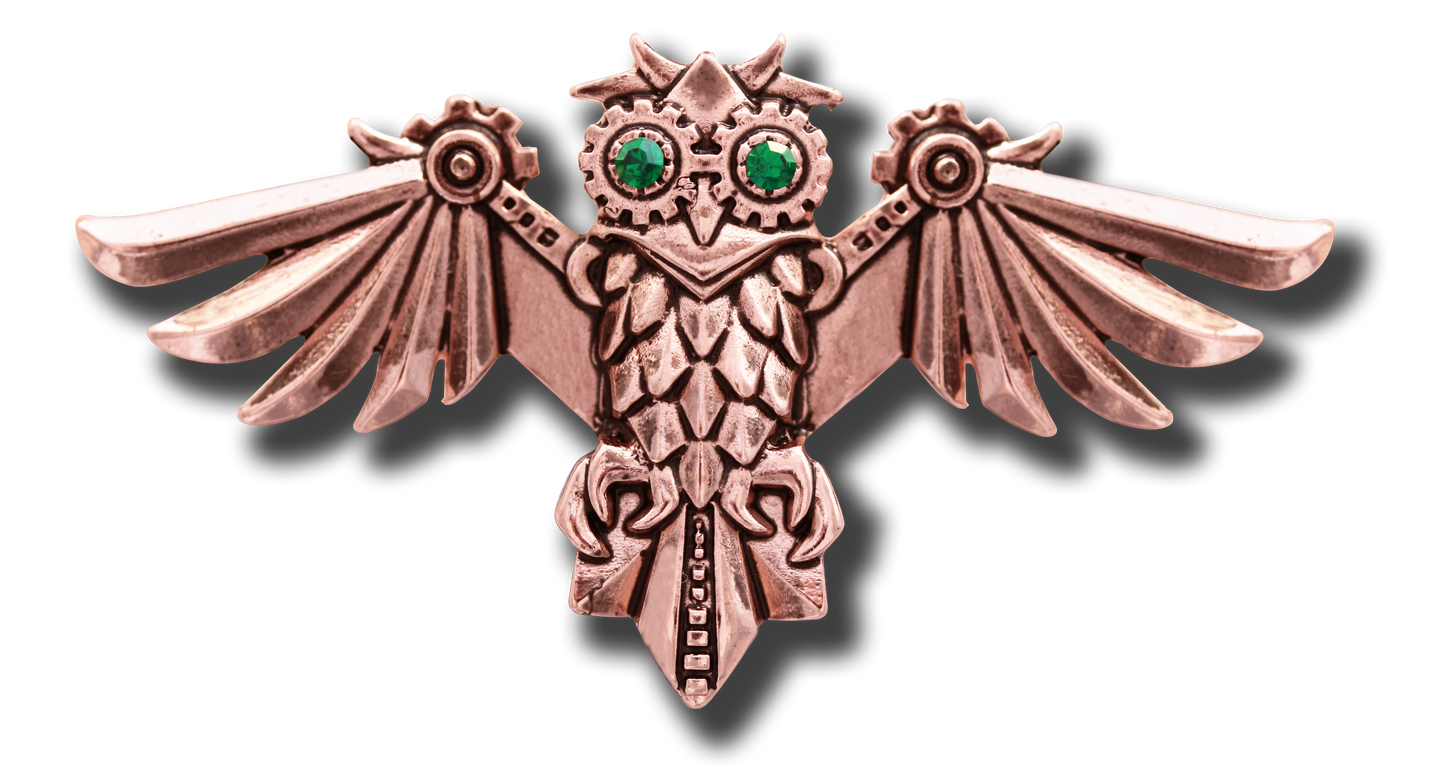 Aviamore Owl (EN12) Steampunk Brooch