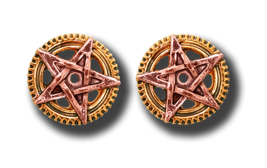 Penta Meridia (EN8) Steampunk Stud Earrings