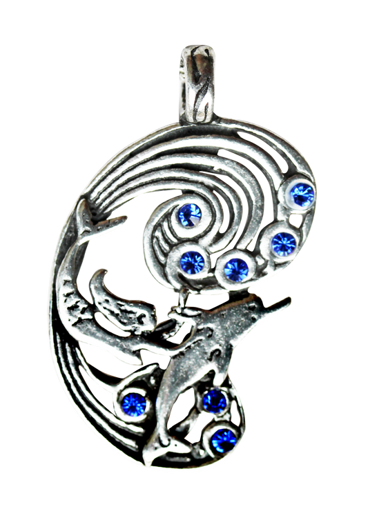 Mermaid & Dolphin (F151) Pendant Necklace