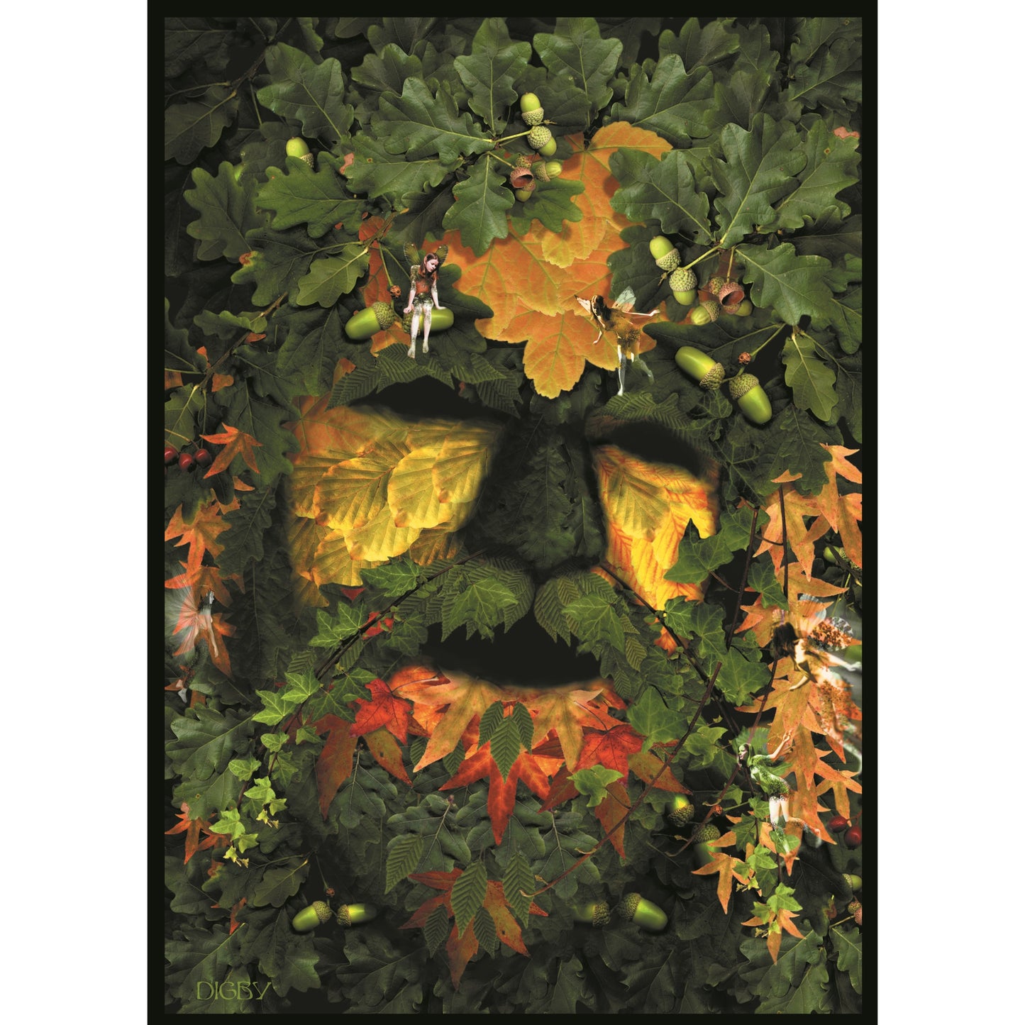 Green Man (FC10) - 6 x Blank Greetings Cards
