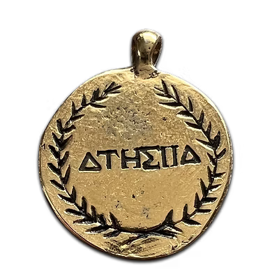 Athena (GC05G) Double Sided Pendant Coin Necklace