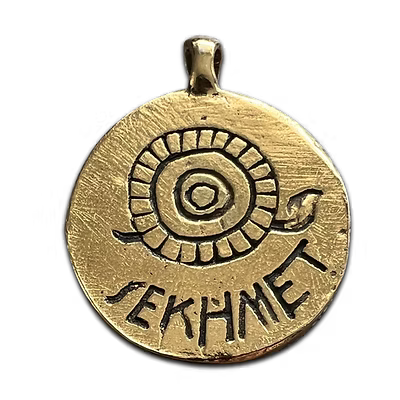 Sekhmet (GC07G) Double Sided Pendant Coin Necklace