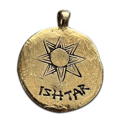 Ishtar (GC08G) Double Sided Pendant Coin Necklace
